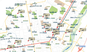北見自治区市街地の標準地の所在(国土交通省HPより) == 株式会社伝書鳩｜経済の伝書鳩｜北見・網走・オホーツクのフリーペーパー ==