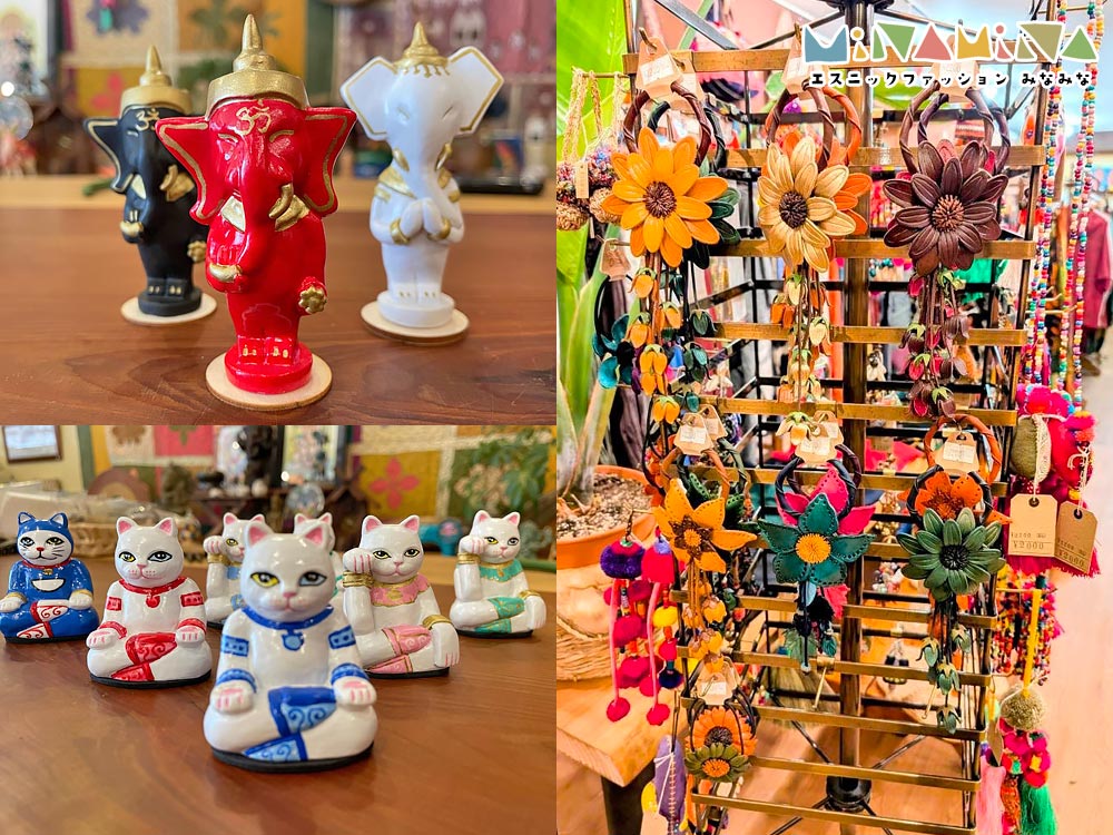 【北海道網走市呼人|エスニックファッションアジアン雑貨 みなみな|エスタシオン・かぐらやロール】店内