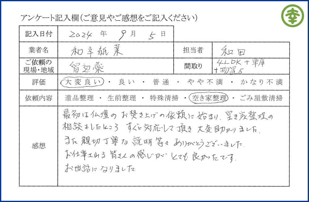 【北海道北見市・和幸紙業・遺品整理部｜遺品整理・生前整理・特殊清掃・オゾン消臭｜片付け・住宅解体・住宅買取・土地買取｜遺品整理士認定協会・遺品整理士・遺品査定士・お焚き上げ｜リサイクル】作業実績