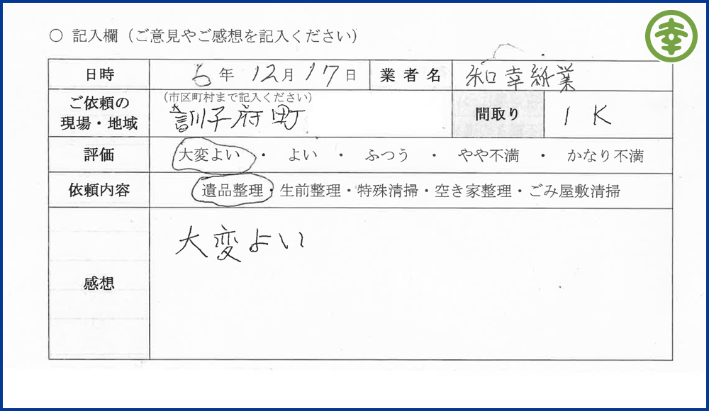 有限会社 和幸紙業【遺品整理部】 【北海道北見市・和幸紙業・遺品整理部|遺品整理・生前整理・特殊清掃・オゾン消臭|片付け・住宅解体・住宅買取・土地買取|遺品整理士認定協会・遺品整理士・遺品査定士・お焚き上げ|リサイクル】作業実績