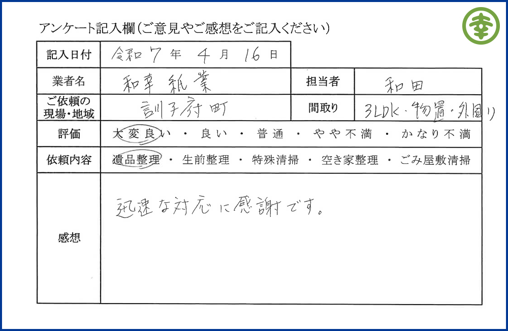 有限会社 和幸紙業【遺品整理部】 【北海道北見市・和幸紙業・遺品整理部|遺品整理・生前整理・特殊清掃・オゾン消臭|片付け・住宅解体・住宅買取・土地買取|遺品整理士認定協会・遺品整理士・遺品査定士・お焚き上げ|リサイクル】作業実績