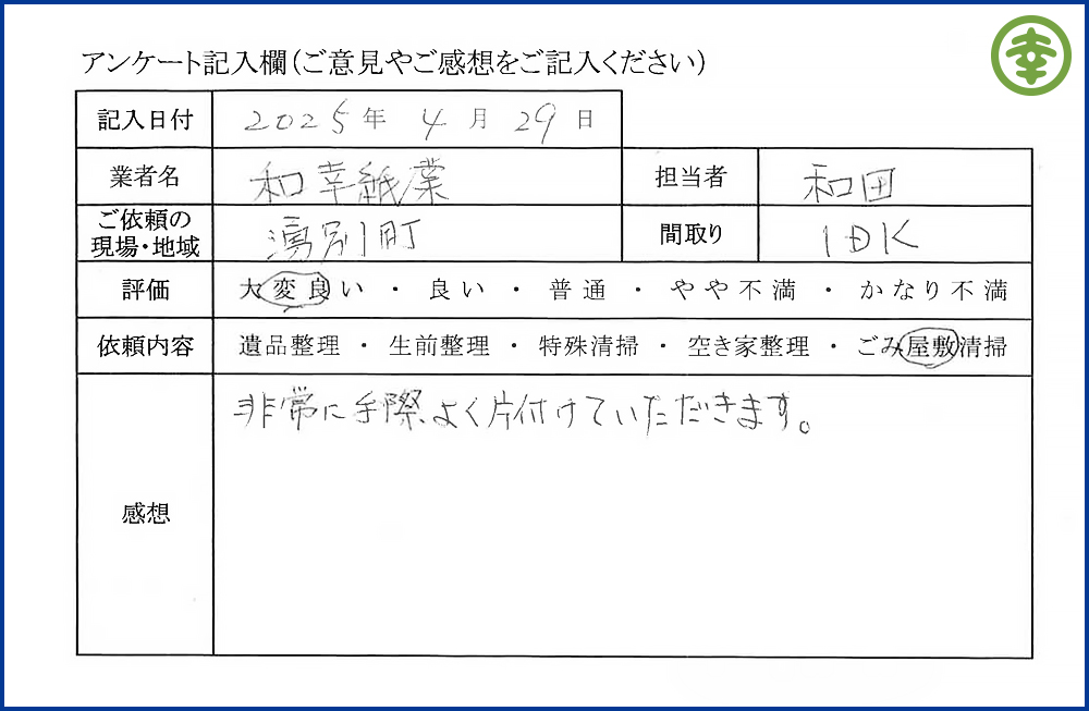 有限会社 和幸紙業【遺品整理部】 【北海道北見市・和幸紙業・遺品整理部|遺品整理・生前整理・特殊清掃・オゾン消臭|片付け・住宅解体・住宅買取・土地買取|遺品整理士認定協会・遺品整理士・遺品査定士・お焚き上げ|リサイクル】作業実績