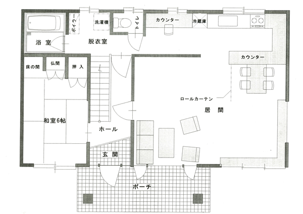 【北海道北見市|川嶋一級建築士事務所|お家、お店、建築、デザイン、設計、リノベーション、商業施設】1階間取り