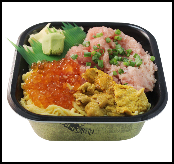 ウニネギトロイクラ丼【北海道北見市|北の魚河岸 丼丸|どんまる、海鮮丼、テイクアウト、500円、海産物】
